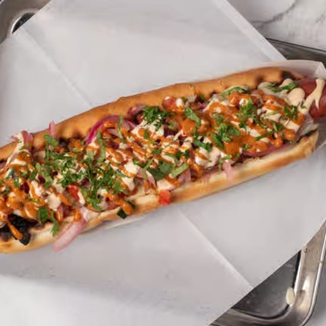 Foot Long Sonoran Hot Dog.